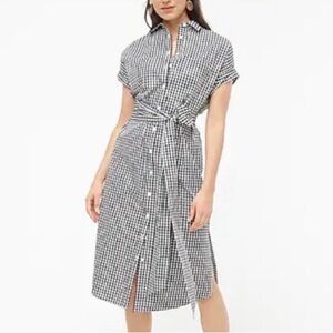 J. Crew Relaxed Fit Poplin Gingham Shirt dress s M / L